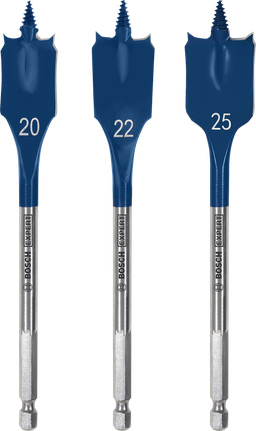 „Bosch EXPERT“ savaiminio pjovimo greitaeigių kastuvinių grąžtų rinkinys, 20, 22, 25 mm.